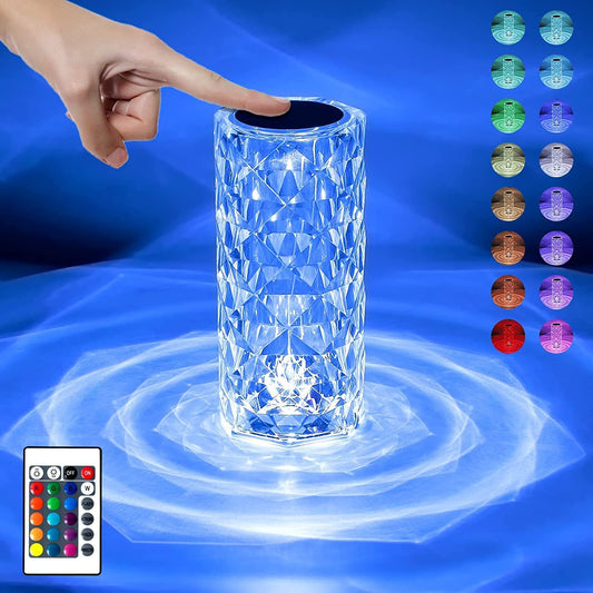 LED Crystal Lamp,16 Color Changing Rose Crystal Diamond Table Lamp.
