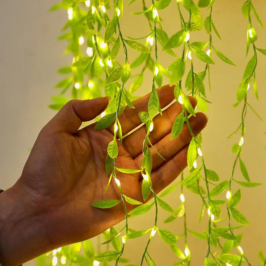 Artificial Leaf Curtains Decorative Fairy Diwali Lights with 8 Modes.