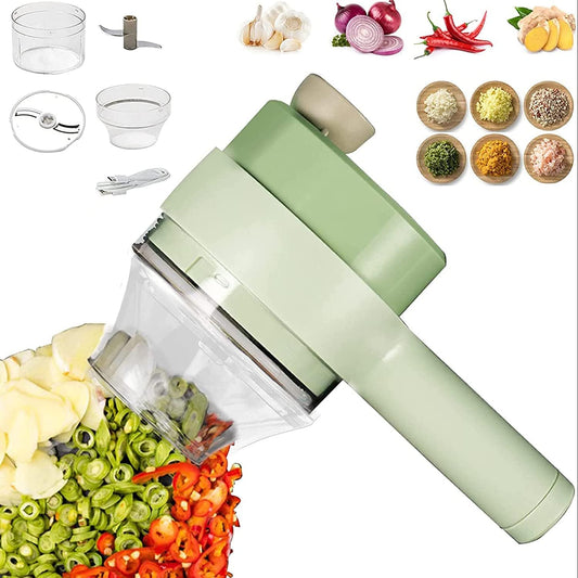 4 in 1 Electric Handheld Cooking Hammer Vegetable Cutter Set Electric Food Chopper