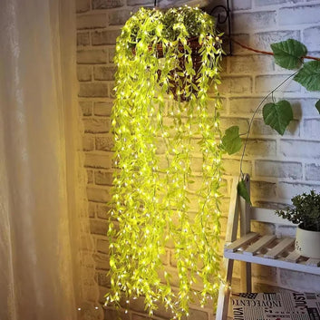 Artificial Leaf Curtains Decorative Fairy Diwali Lights with 8 Modes.